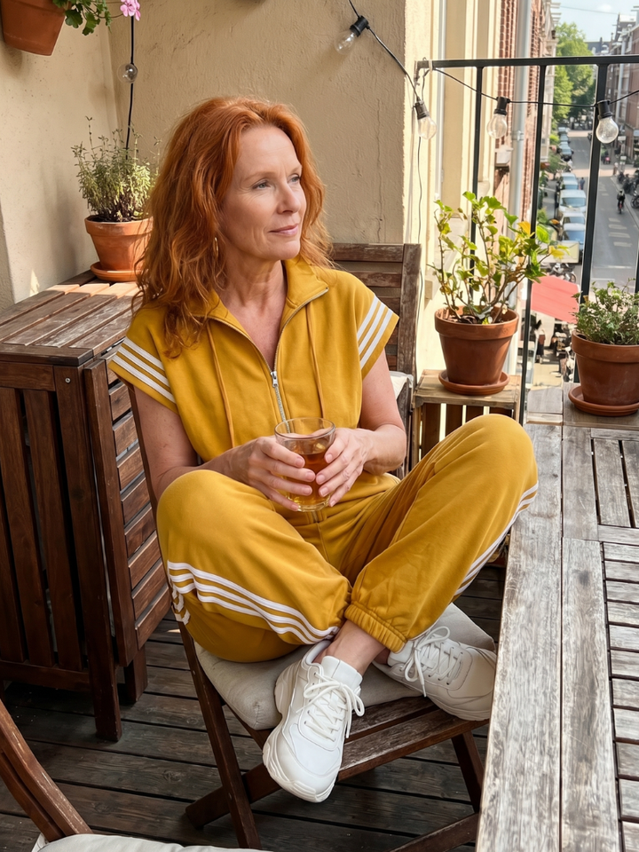 Lark | Jumpsuit mit Reißverschluss und Streifenpanel