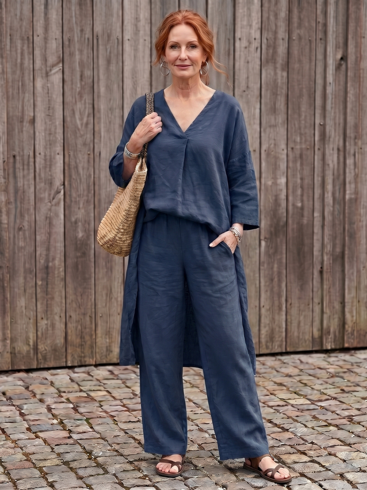 Onyx | Weites Tunika-Oberteil mit weitem Hosen-Set