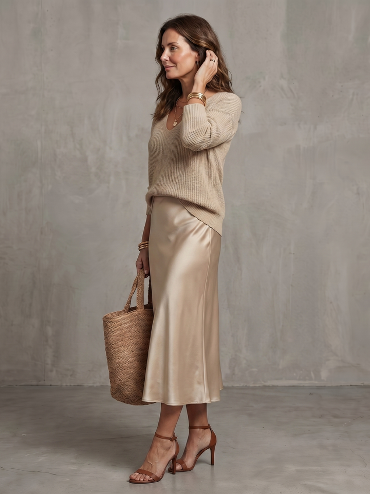 Luciana | Bias Fall Satinrock Stricklagen-Set