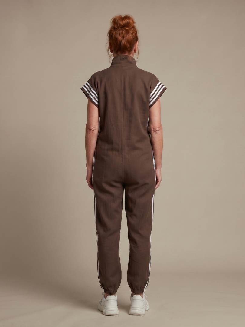Lark | Jumpsuit mit Reißverschluss und Streifenpanel