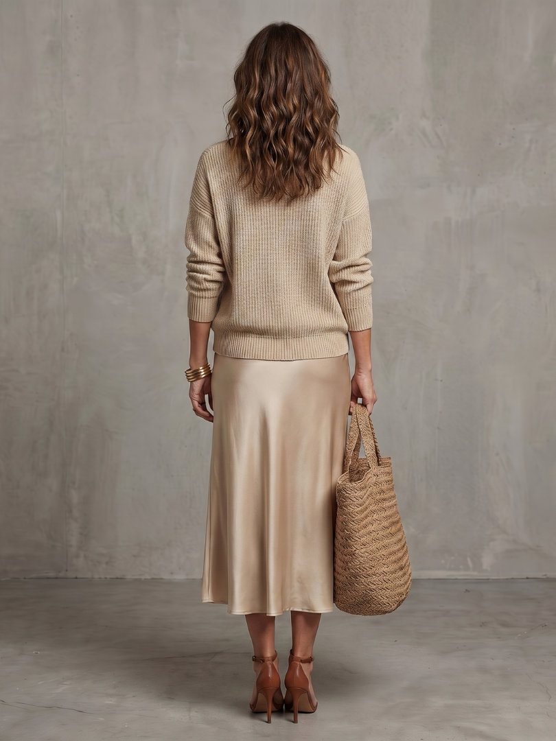 Luciana | Bias Fall Satinrock Stricklagen-Set