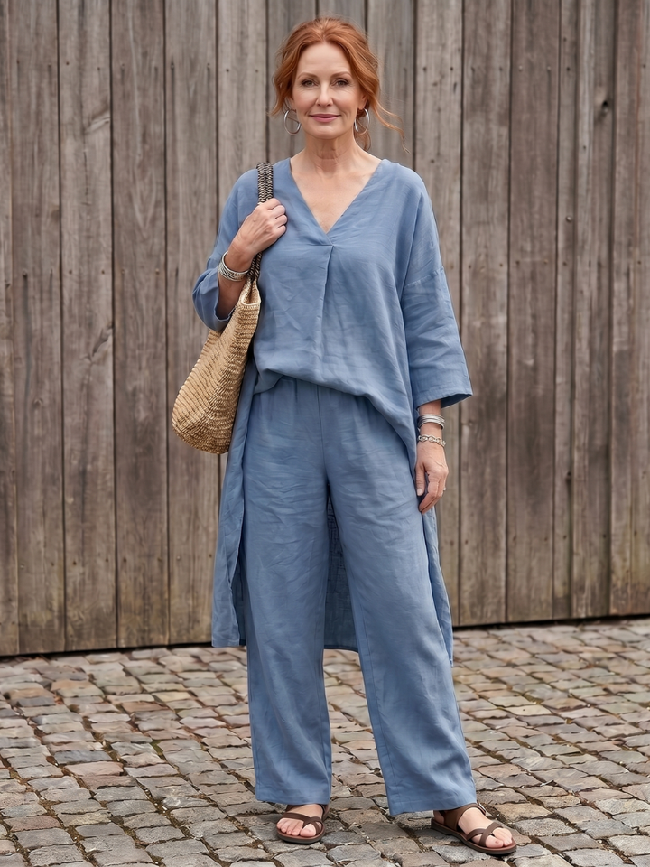 Onyx | Weites Tunika-Oberteil mit weitem Hosen-Set