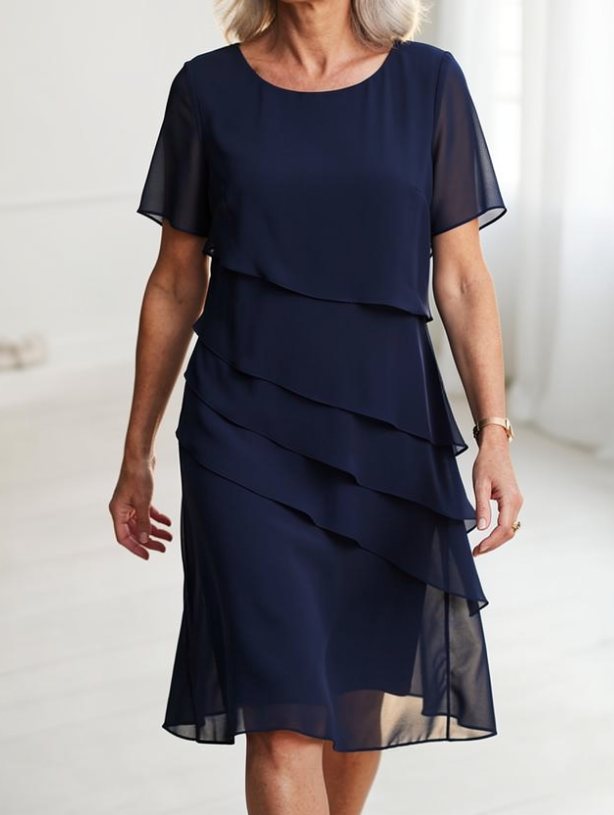 Renate | Elegantes, fließendes Kleid mit Rüschen