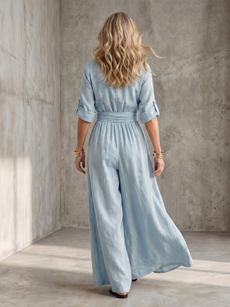 Wanda | Kreuz-Front Weitbeiniger Jumpsuit