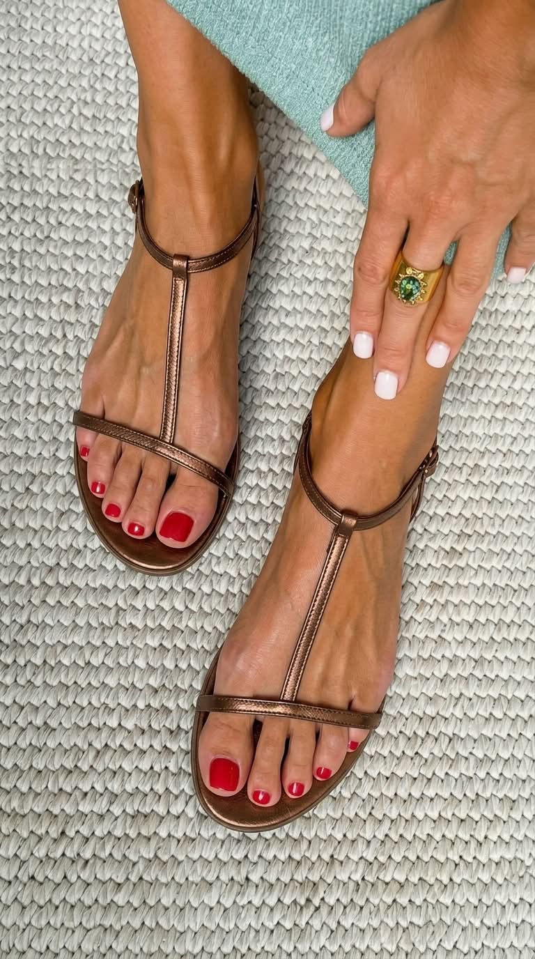 Hannelore | Elegante Sandalen mit T-Riemchen