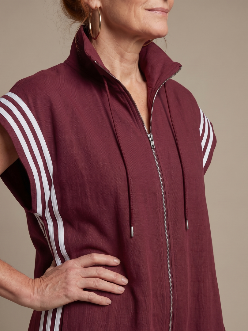 Lark | Jumpsuit mit Reißverschluss und Streifenpanel