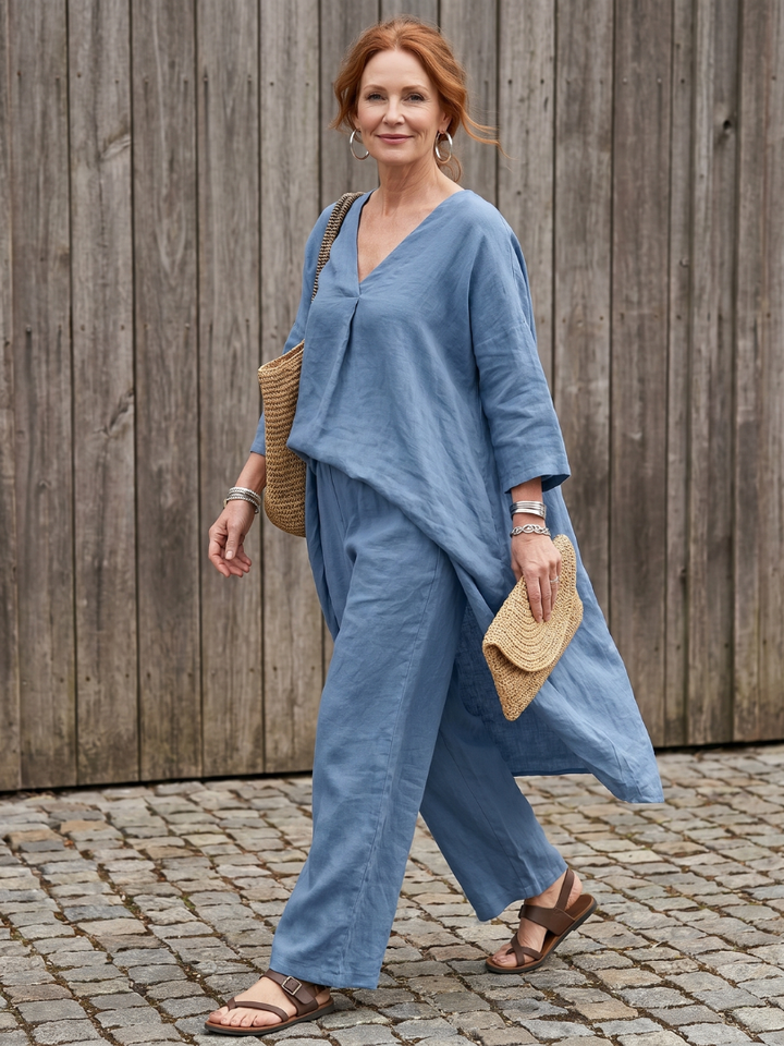 Onyx | Weites Tunika-Oberteil mit weitem Hosen-Set
