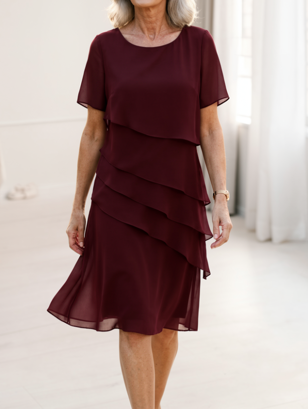 Renate | Elegantes, fließendes Kleid mit Rüschen
