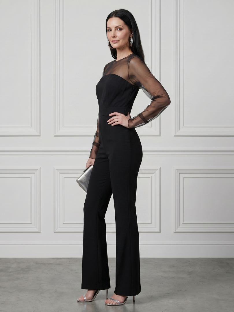 Oksana | Tailliertes Oberteil mit weitem Bein Jumpsuit