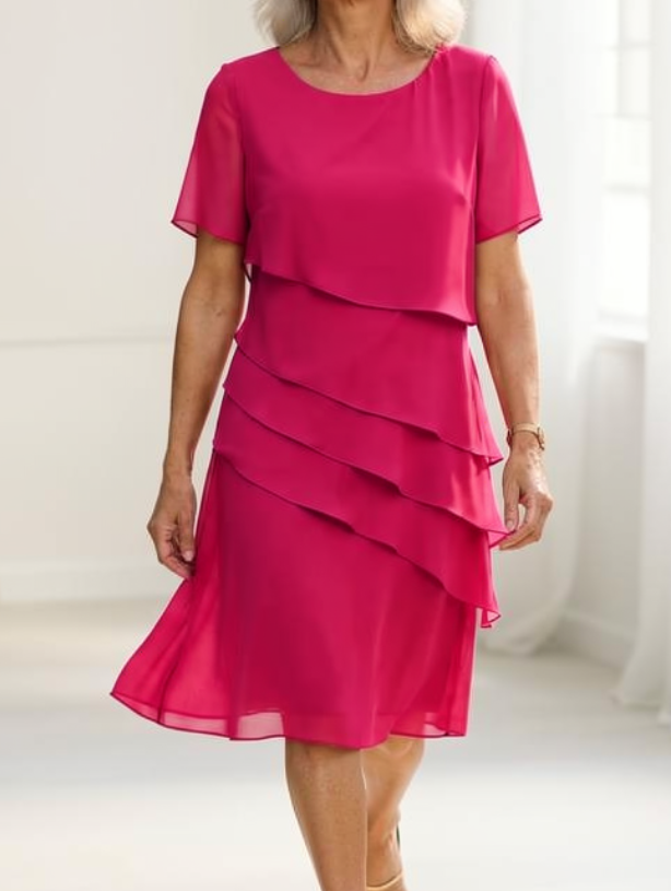 Renate | Elegantes, fließendes Kleid mit Rüschen