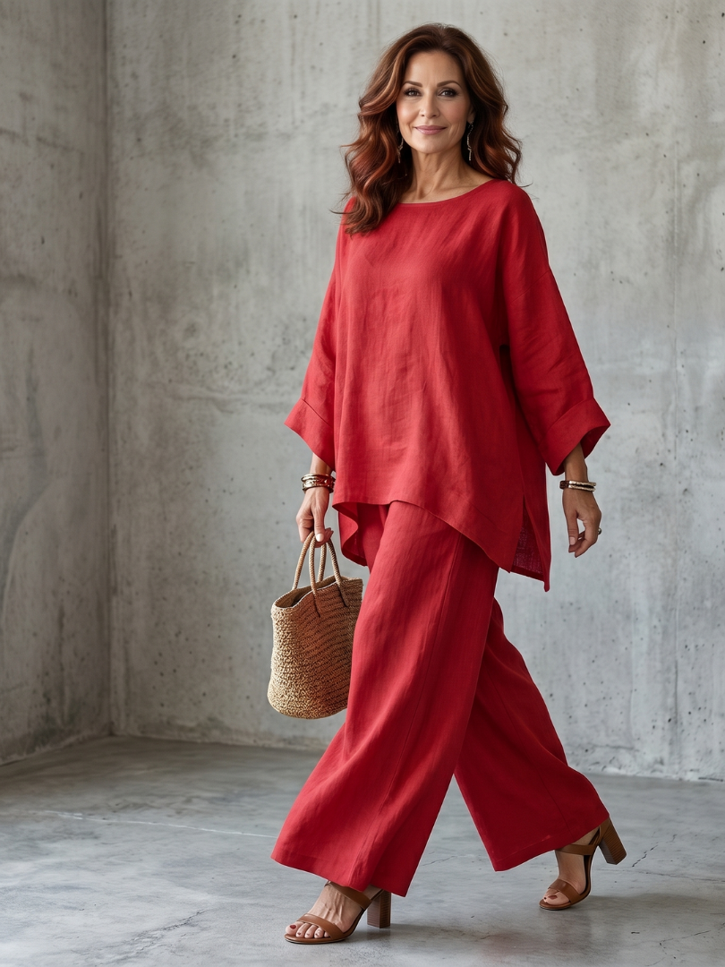 Prue | Oversized Tunika mit weitem Hosen-Set