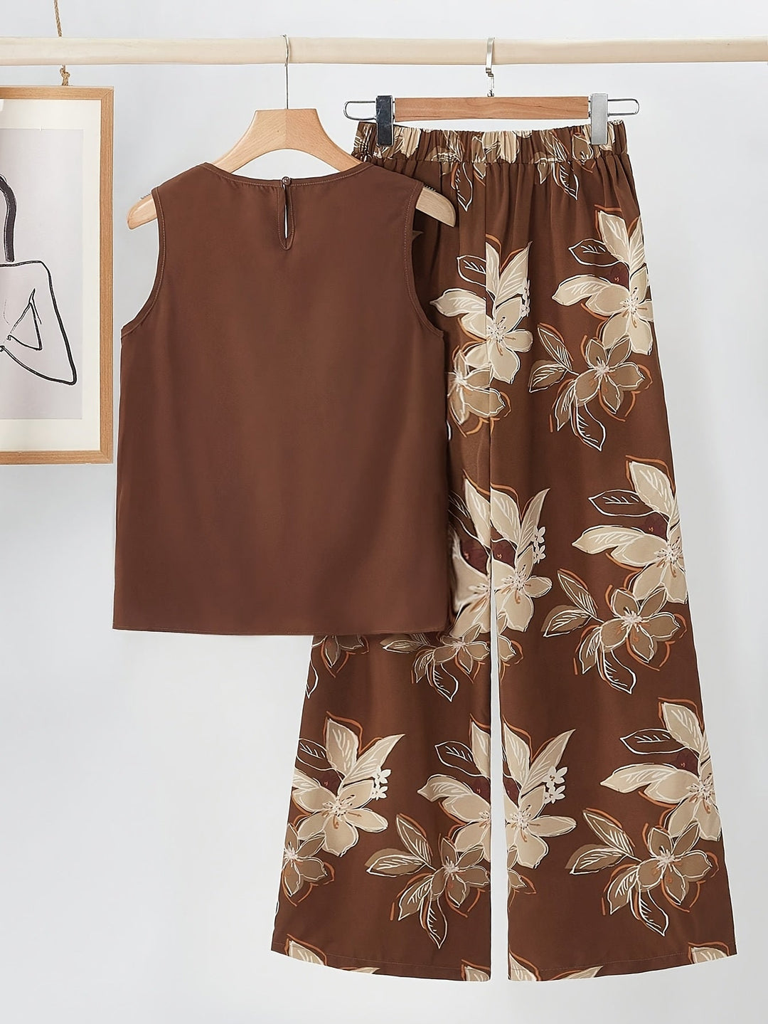 Marissa | Lässiges braunes Zweiteiliges Set
