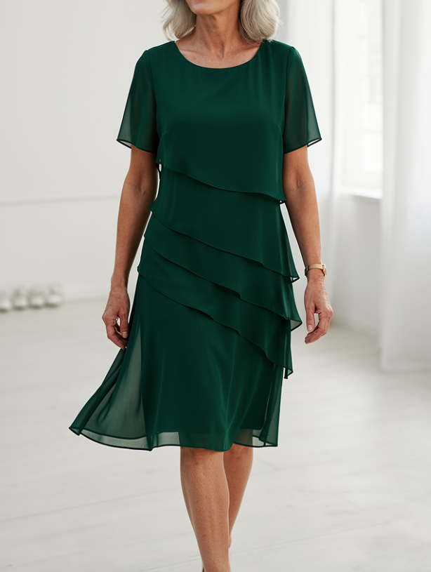 Renate | Elegantes, fließendes Kleid mit Rüschen