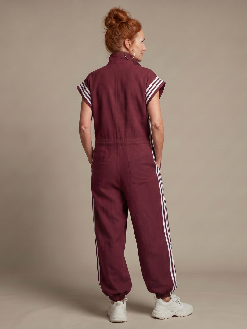 Lark | Jumpsuit mit Reißverschluss und Streifenpanel