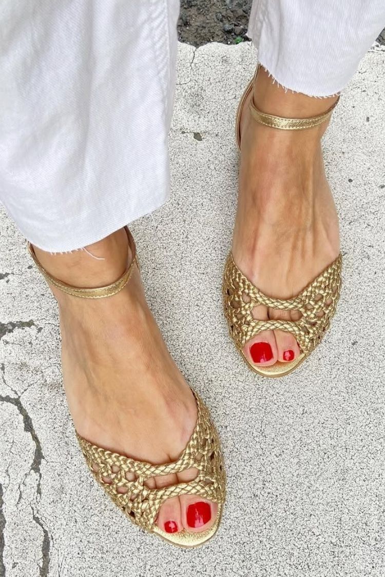 Anneliese | Geflochtene Sandalen mit Knöchelriemen