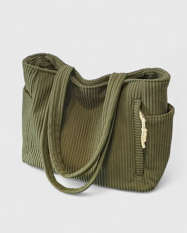 Esme | Luxuriöse gerippte Tote Bag mit Kordel-Detail