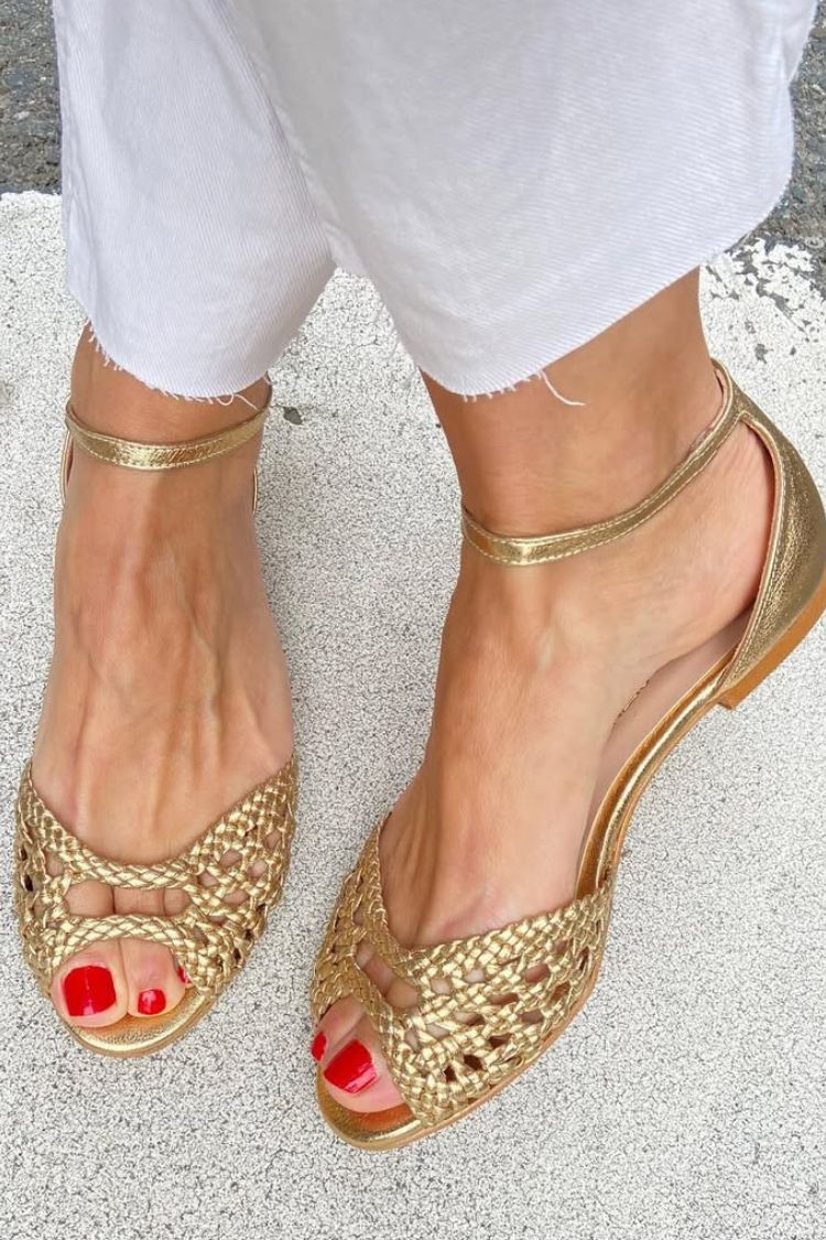 Anneliese | Geflochtene Sandalen mit Knöchelriemen
