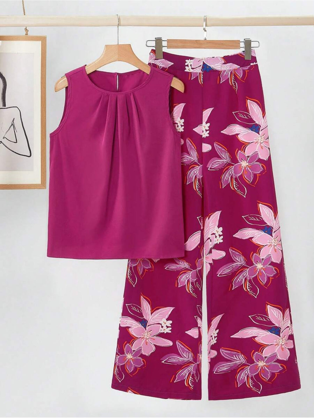 Kayla | Florales Retro-Zweiteiliges Set