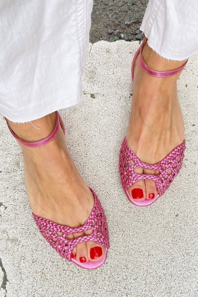Anneliese | Geflochtene Sandalen mit Knöchelriemen