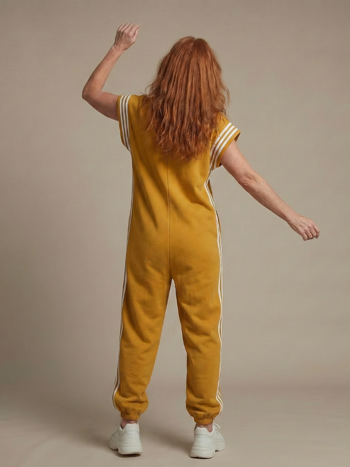 Lark | Jumpsuit mit Reißverschluss und Streifenpanel