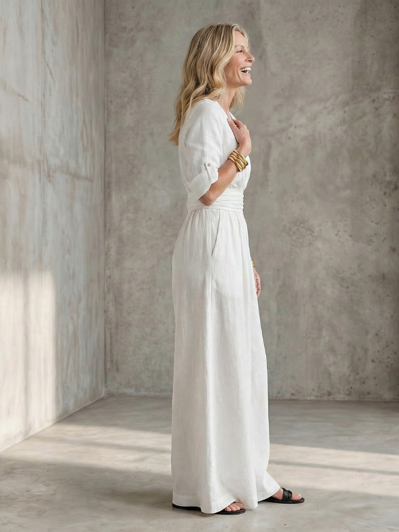 Wanda | Kreuz-Front Weitbeiniger Jumpsuit
