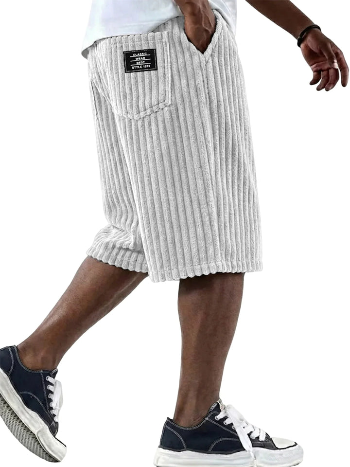 Magnus | Cord-Shorts mit Stickdetail