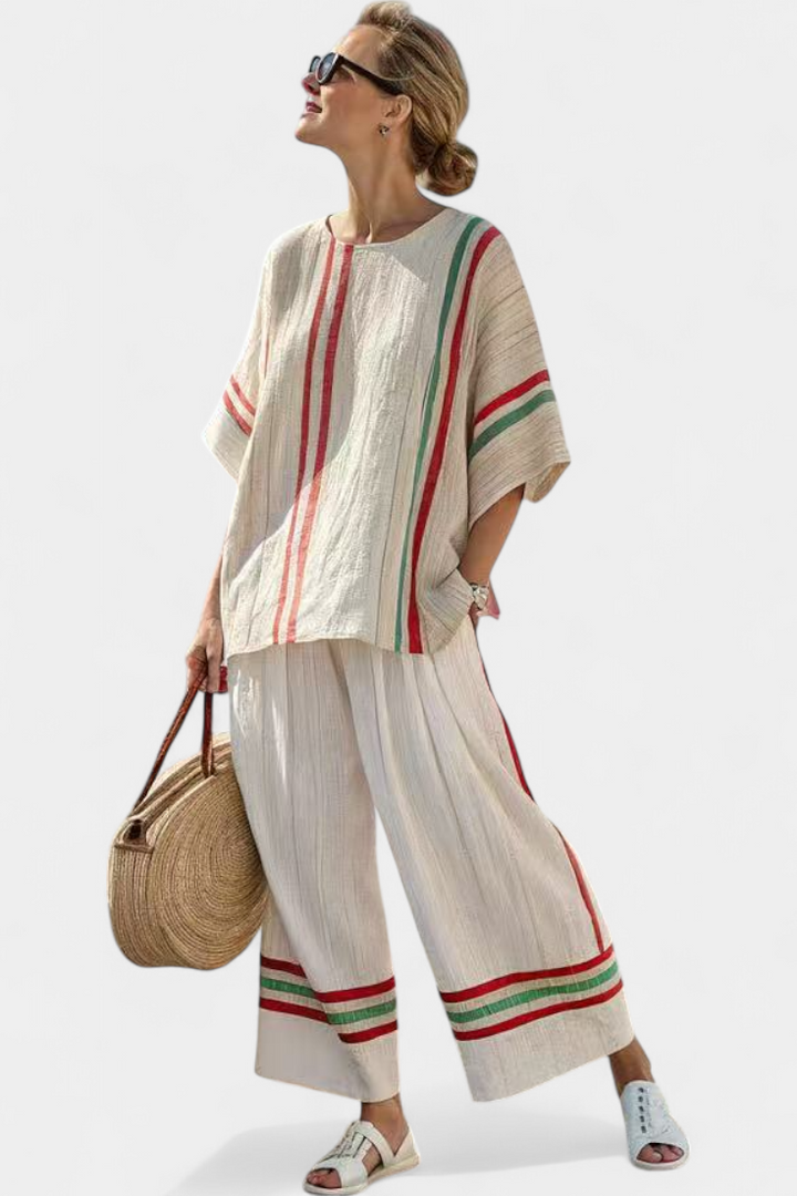 Mila | Bequeme Boho-Print-Bluse & Lockere Hose