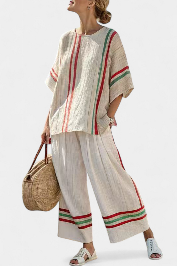 Mila | Bequeme Boho-Print-Bluse & Lockere Hose