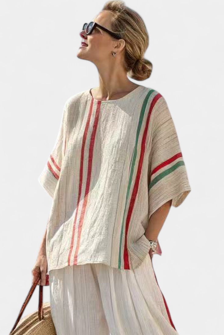 Mila | Bequeme Boho-Print-Bluse & Lockere Hose