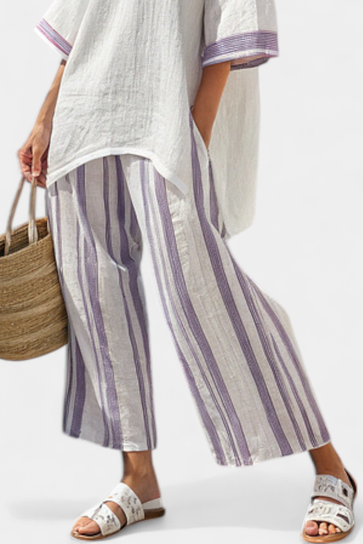 Celina | Bequeme, lässige Bluse & Gestreifte Bambushose
