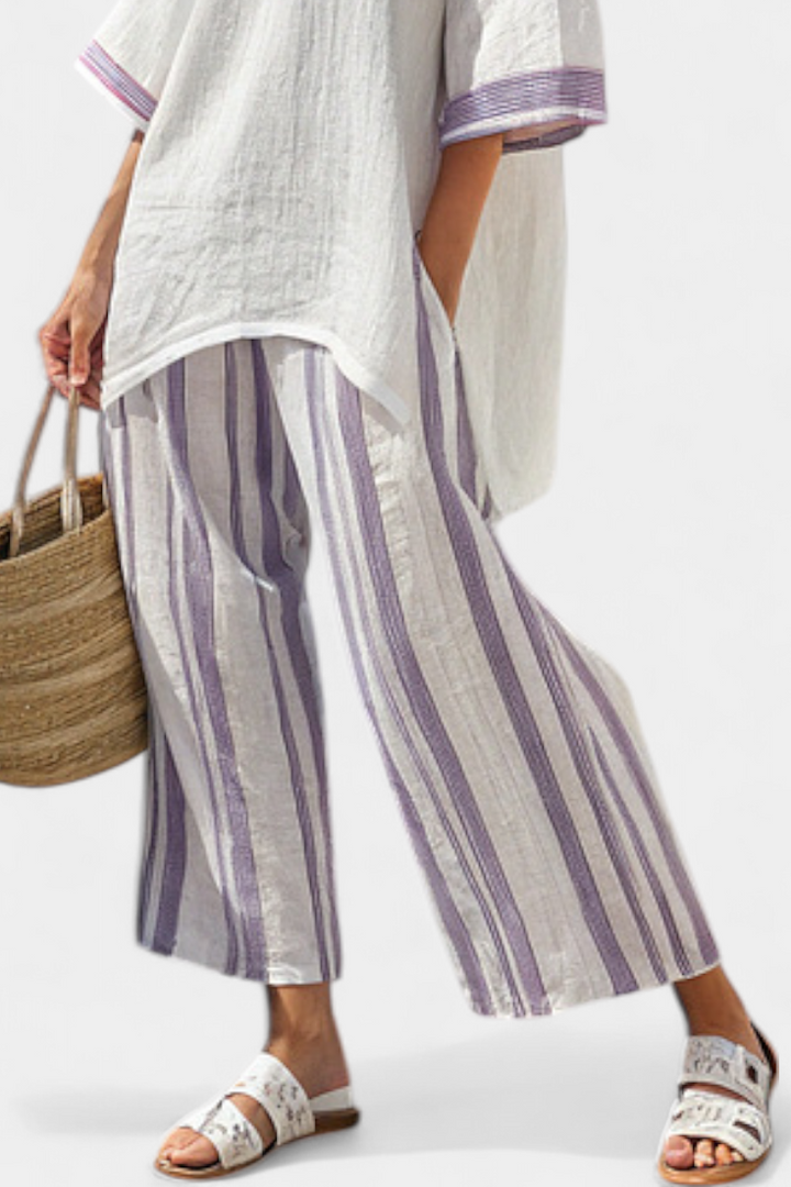 Celina | Bequeme, lässige Bluse & Gestreifte Bambushose