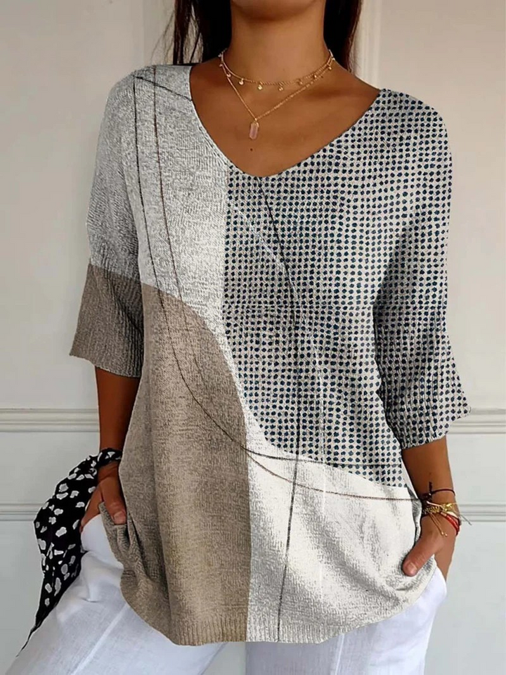 Melanie | Damen Pullover mit abstraktem geometrischem Muster