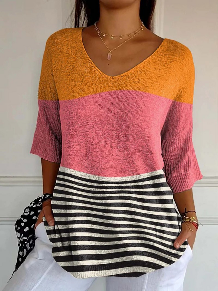 Jeanne | Damen Pullover mit abstraktem Linienmuster