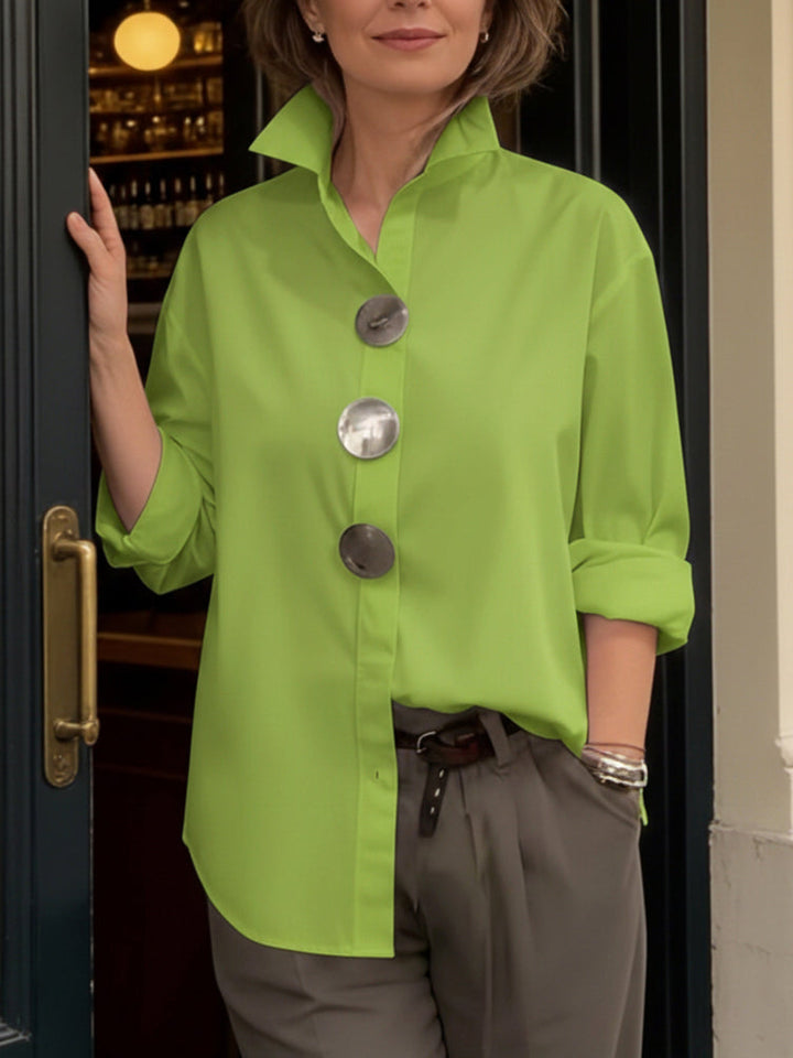 Mila | Bequeme Bluse mit lockerer Passform und Stehkragen