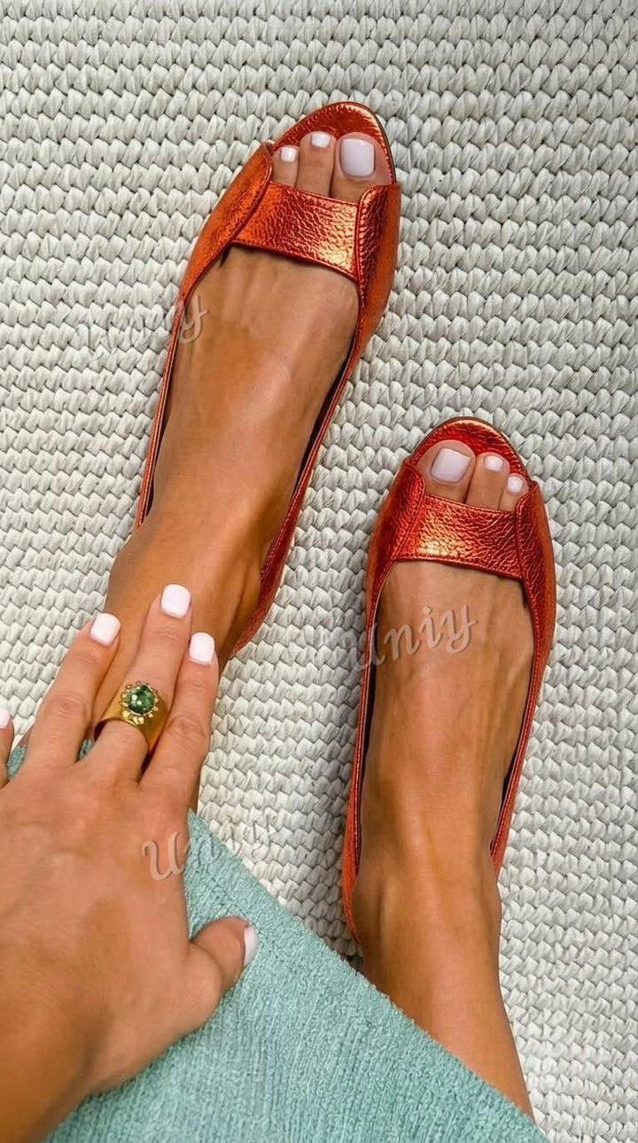 Renate | Elegante Metallic-Sandalen