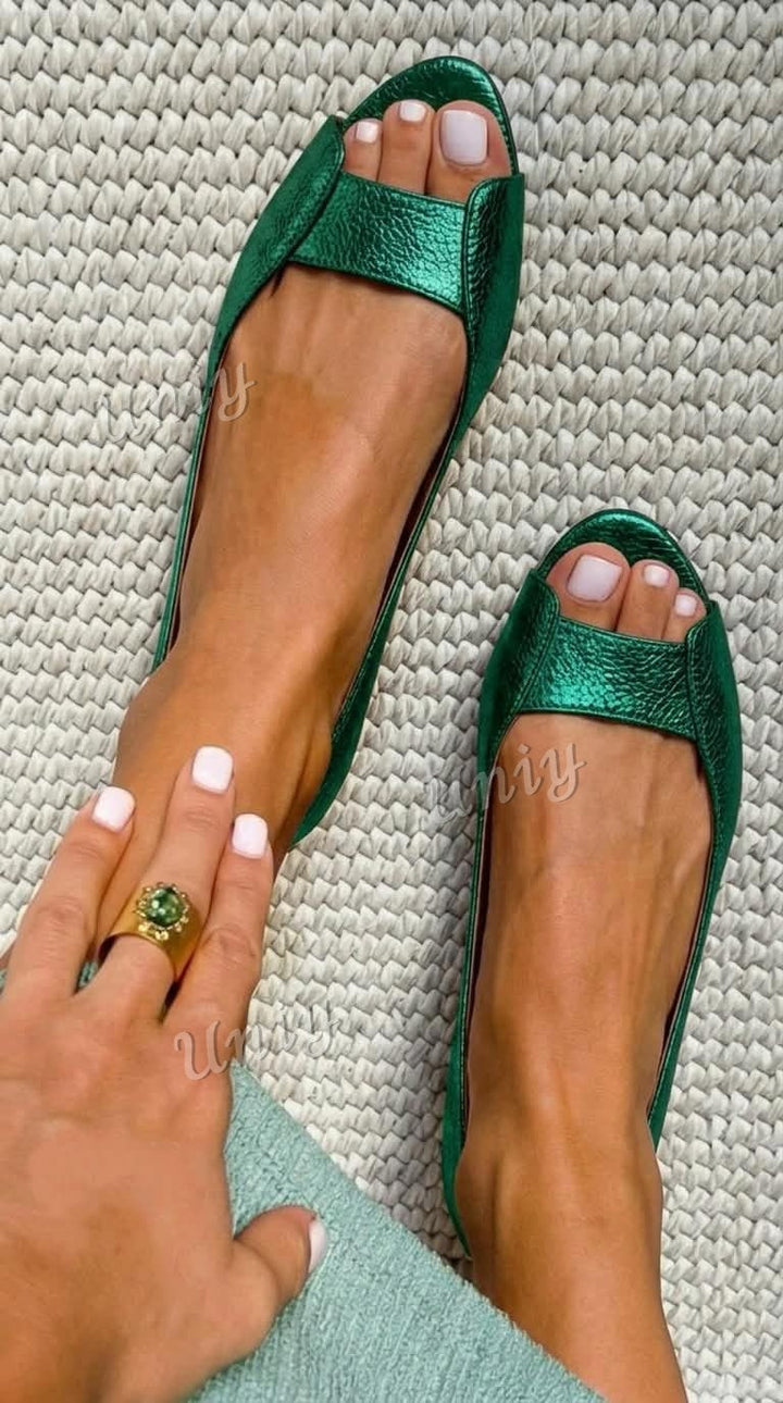 Renate | Elegante Metallic-Sandalen