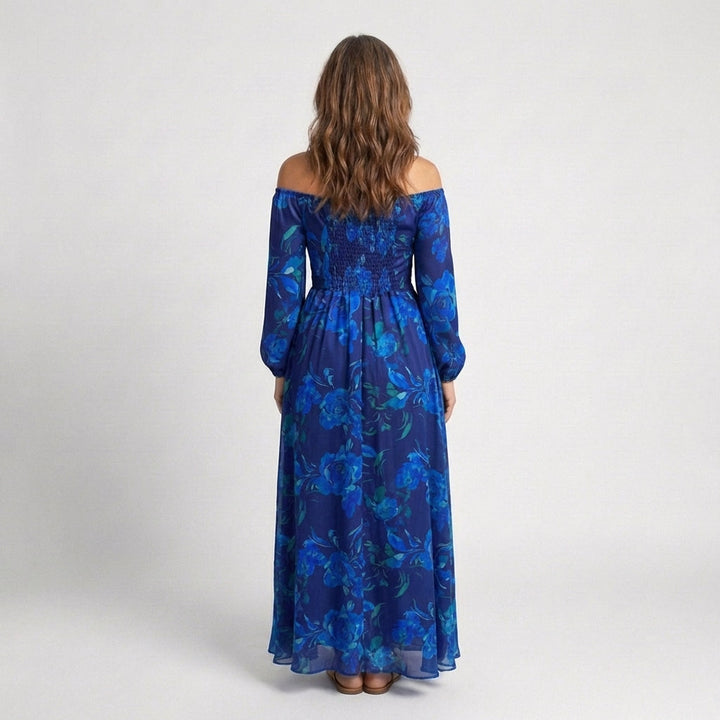 Aspen | Off-Shoulder Blumenkleid Maxi