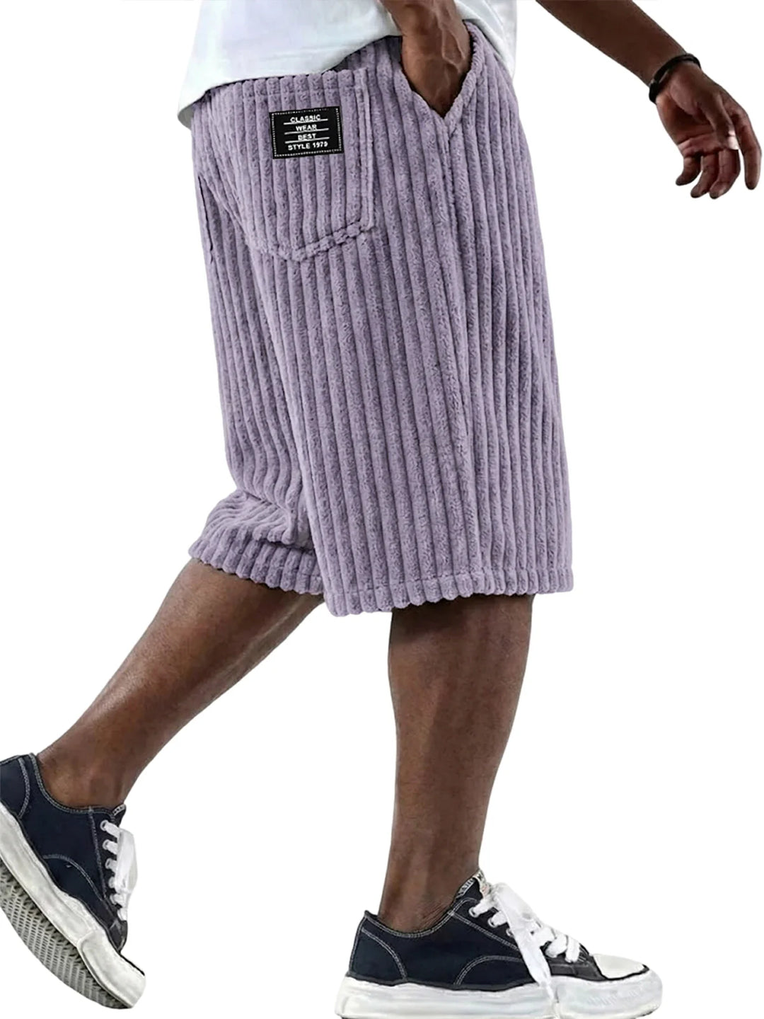 Magnus | Cord-Shorts mit Stickdetail