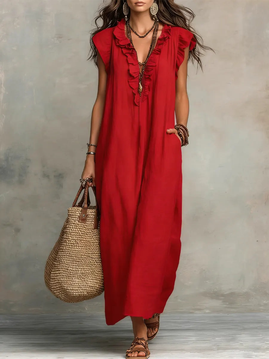 Marlene | Bequemes Leinenkleid mit lockerer Passform
