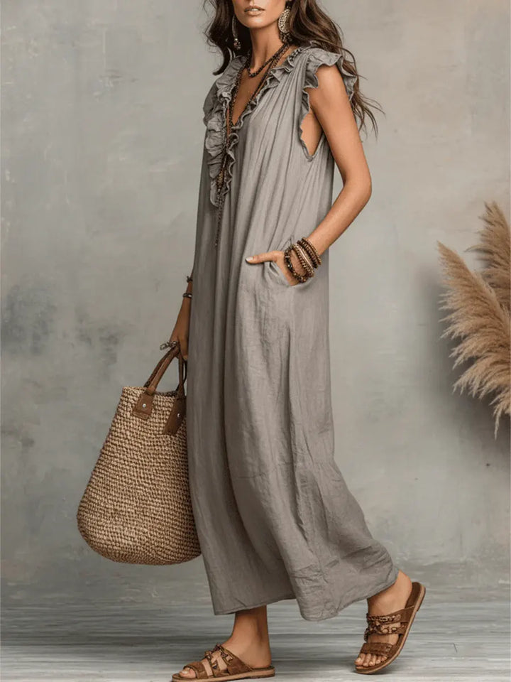 Marlene | Bequemes Leinenkleid mit lockerer Passform