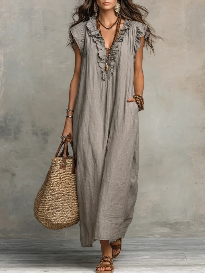 Marlene | Bequemes Leinenkleid mit lockerer Passform