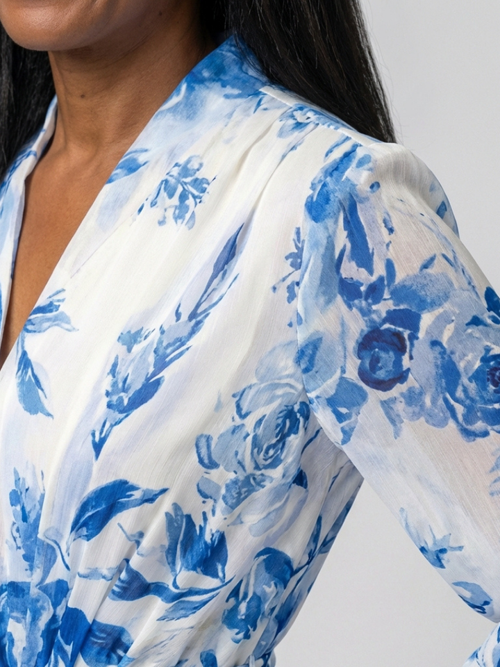 Lillian | Blumiges Maxikleid mit langen Ärmeln