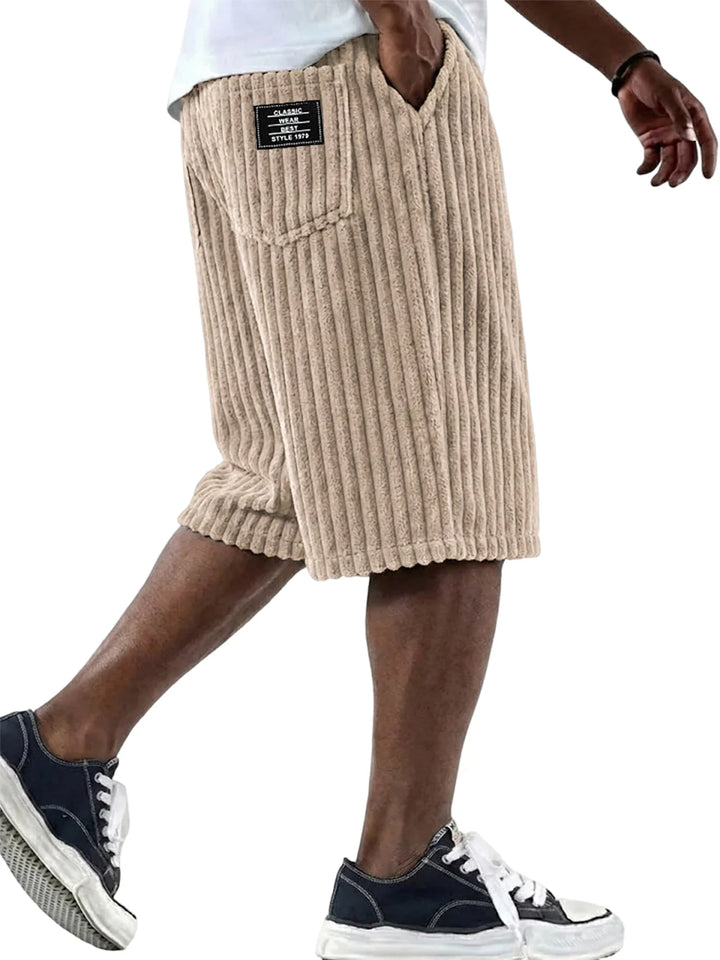 Magnus | Cord-Shorts mit Stickdetail