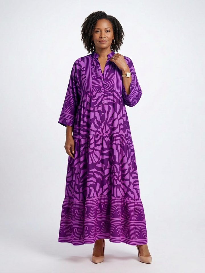 Marielle | Knopf-Front Midi-Kleid