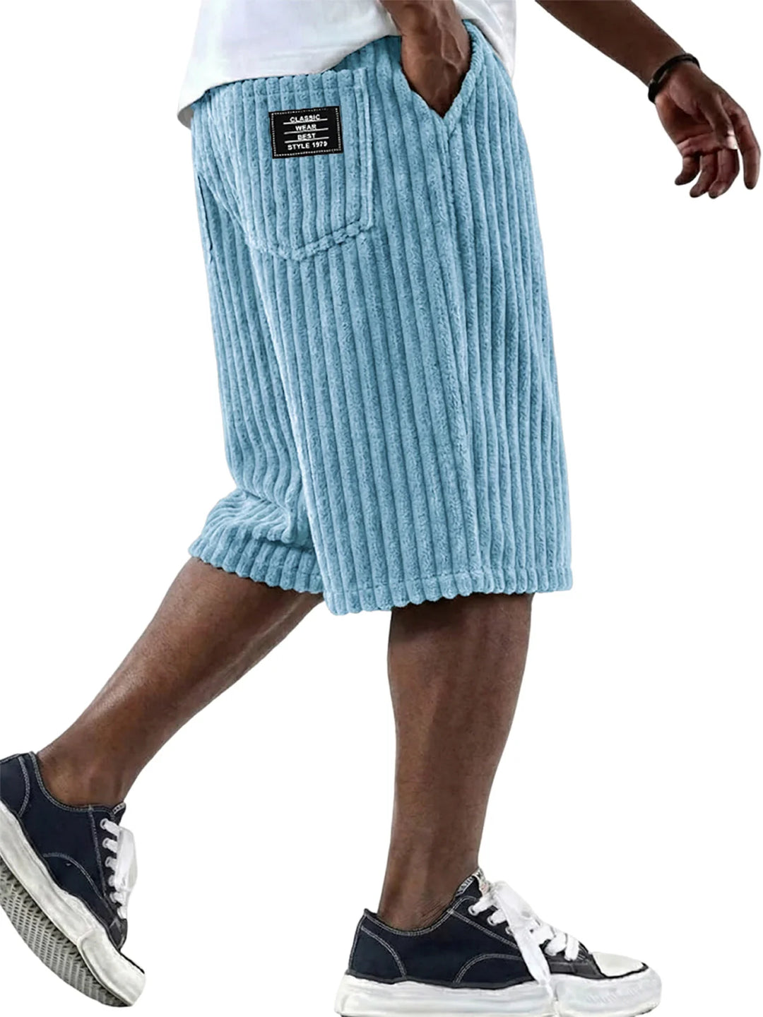 Magnus | Cord-Shorts mit Stickdetail