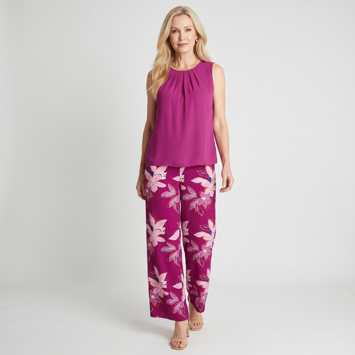 Kayla | Florales Retro-Zweiteiliges Set