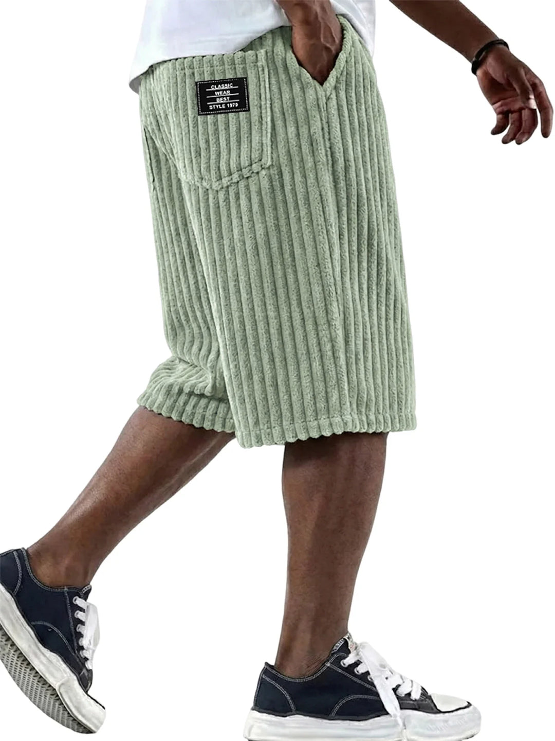 Magnus | Cord-Shorts mit Stickdetail